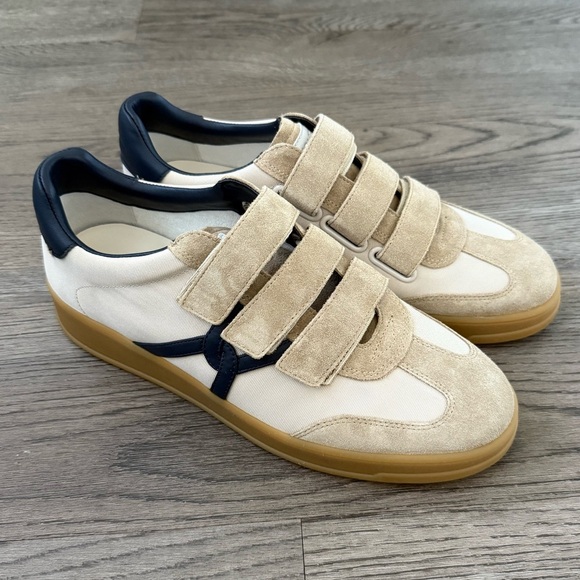 Veronica Beard Reagan Sneakers - Size 9 - Sand Beige/Navy Leather - NWOB - Picture 6 of 12